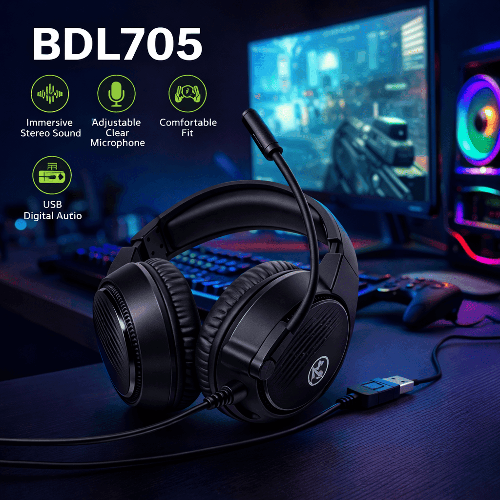 BDL705 USB Wired Stereo Headset