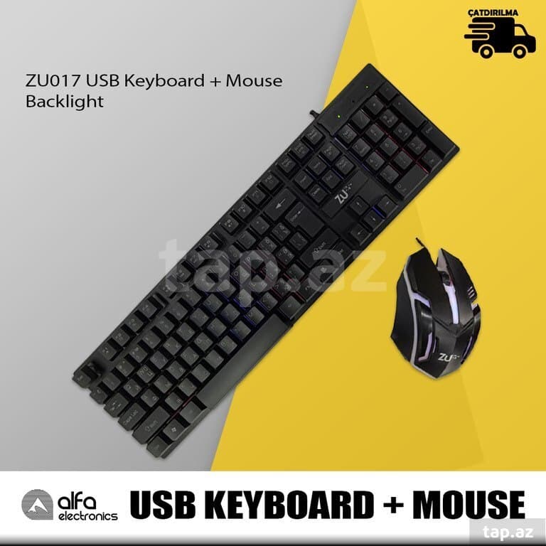 ZU017 Backlit Wired Keyboard & Mouse Combo Set