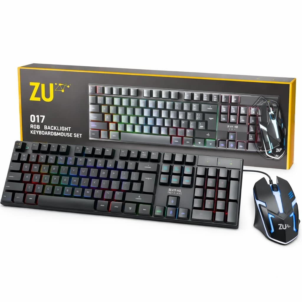 ZU017 Backlit Wired Keyboard & Mouse Combo Set