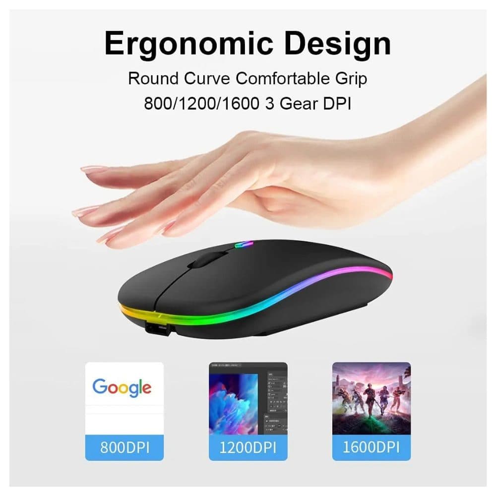 HP W10 Rechargeable Wireless RGB Mouse