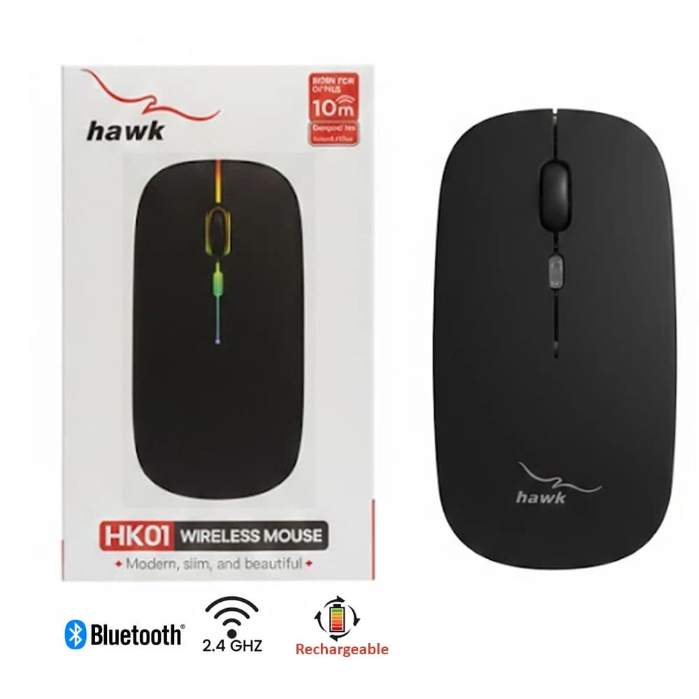 Hawk HK01 Dual-Mode Rechargeable RGB Silent Mouse