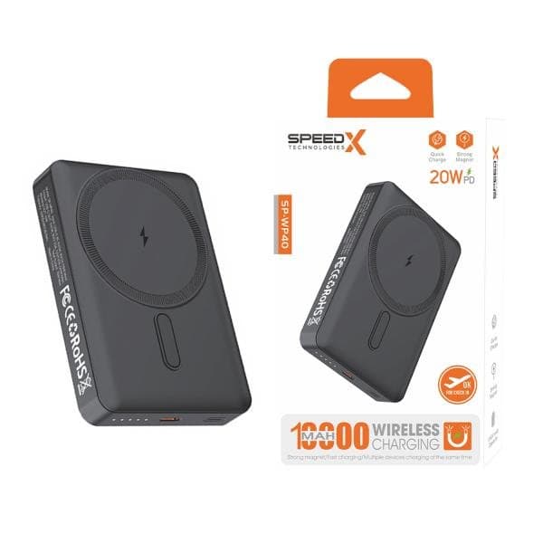 Speed-X SP-WP40 10000mAh Magnetic Wireless Power Bank (20W PD)