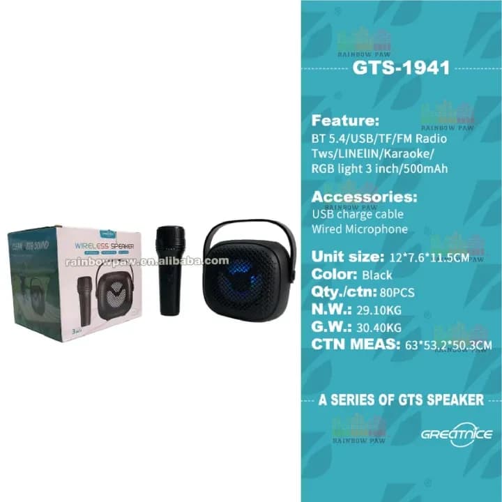 GTS-1941 Portable Karaoke Bluetooth Speaker