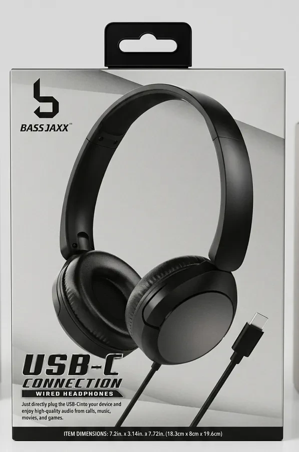 Bassjaxx Type-C Wired Headphones with Mic