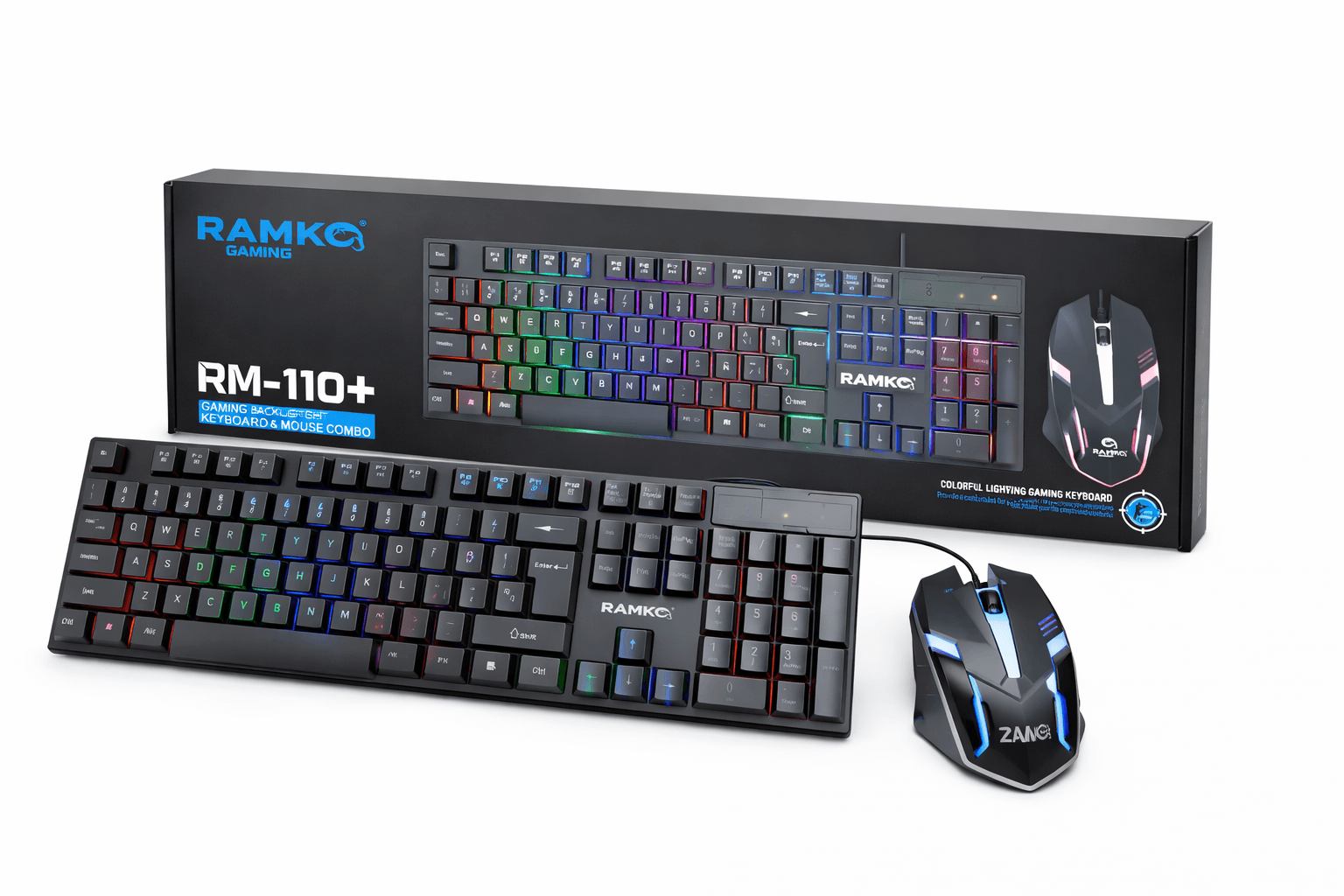 Ramko RM110 RGB Backlit Keyboard & Mouse Set