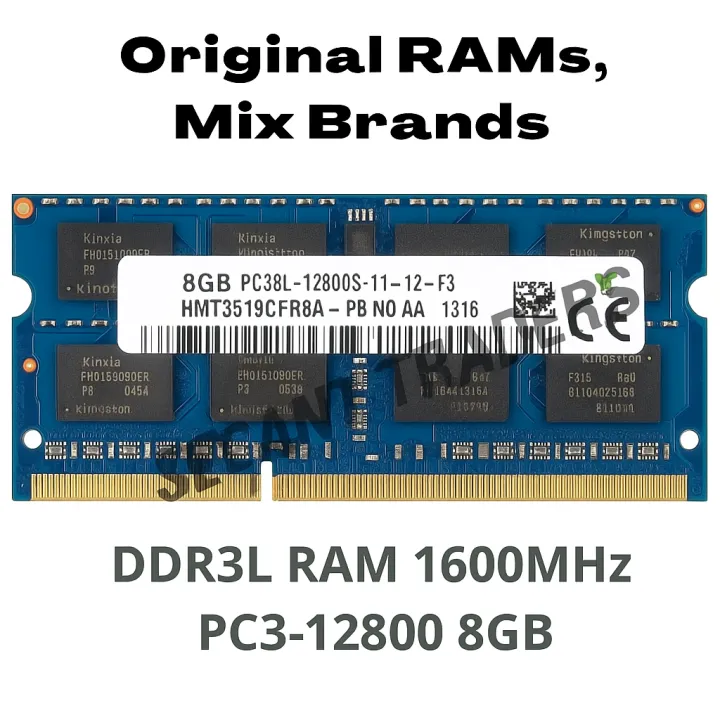 8GB DDR3L Laptop RAM (PC3L-12800, 1600MHz SO-DIMM)